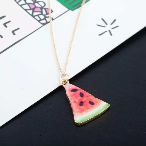 (SOLD-m) Watermelon Jewelry Pendant & Necklace - Picture 2 of 4
